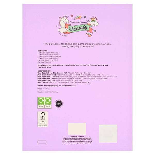 Superdrug Fantasy Hair Pom Pom Accessories Gift Set