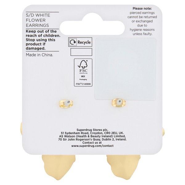 Superdrug White Flower Earrings