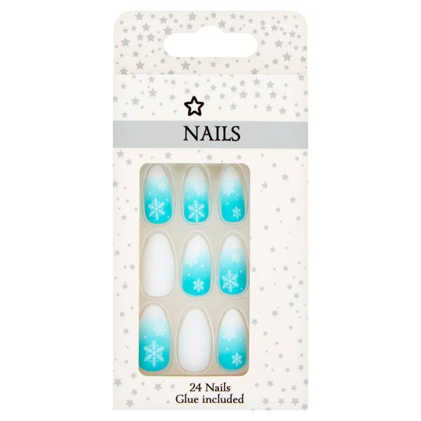 Studio Christmas Snowflake False Nails