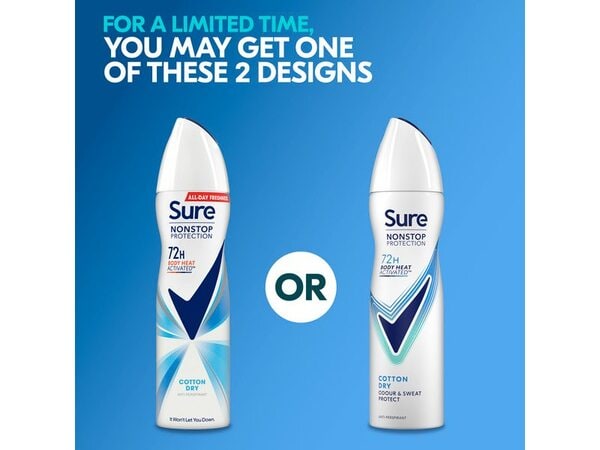 Sure Nonstop Protection Cotton Dry Anti-Perspirant Aerosol 150 ml