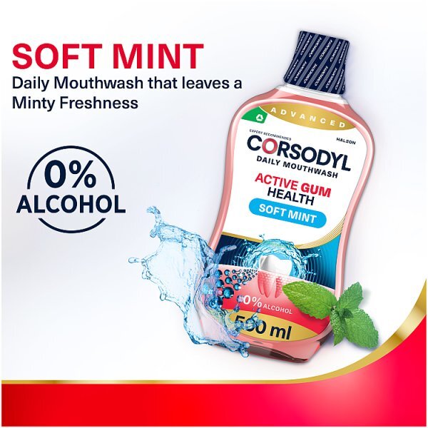 Corsodyl Active Gum Health Mouthwash 500Ml