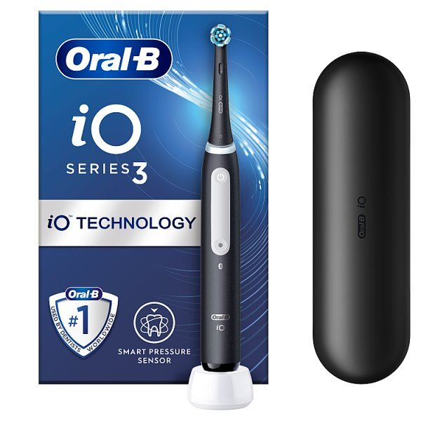 Oral-B iO3 Matt Black Electric Toothbrush + Travel Case