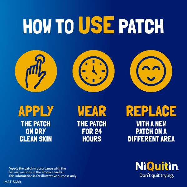 NiQuitin 21mg Step 1- 14 Nicotine Patches- Stop Smoking Aid