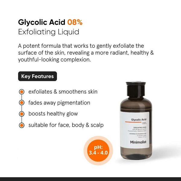 Minimalist Glycolic Acid 08% Exfoliating Liquid 150ML