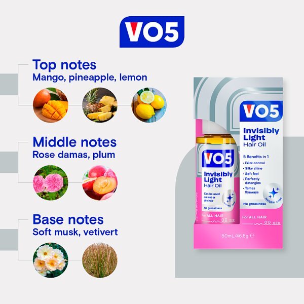 Vo5 Invisibly Light Hair Oil to Enhance Dry Dull Hair 50ml