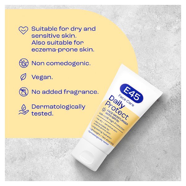 E45 Daily Protect Face Moisturiser Spf30 For Dry Skin 50Ml