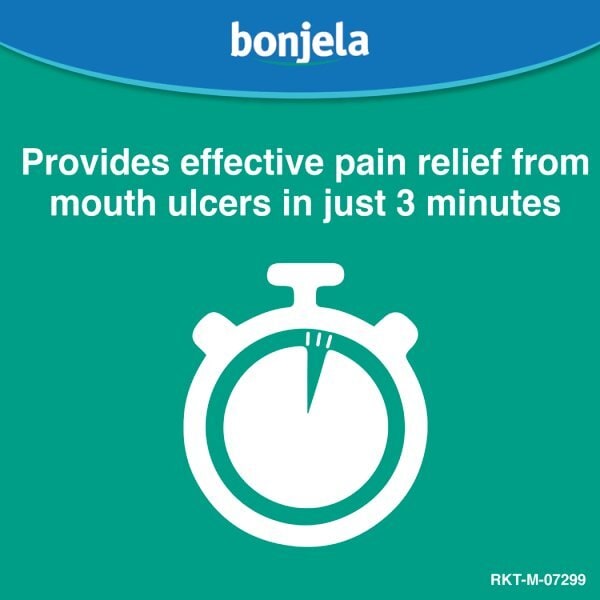 Bonjela Adult Mouth Ulcer Pain Relief Cool Mint Gel 15g