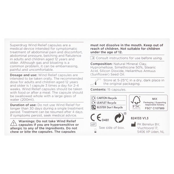 Superdrug Wind Relief 15 capsules