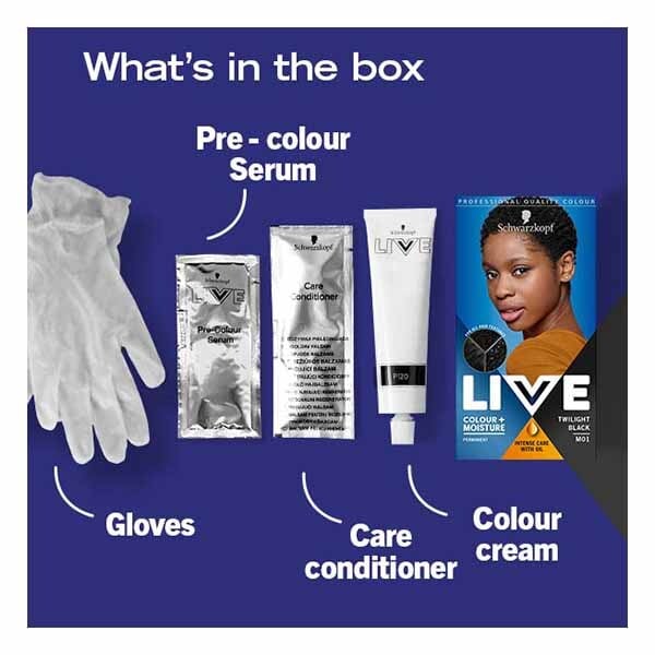 LIVE Colour+Moisture Permanent Black Hair Dye Twilight Black