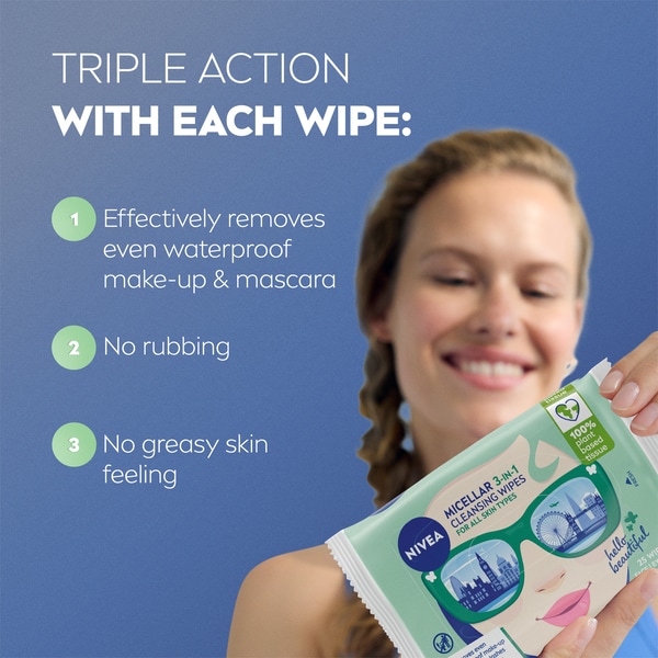 NIVEA MicellAir Cleansing Face Wipes 25 Pack