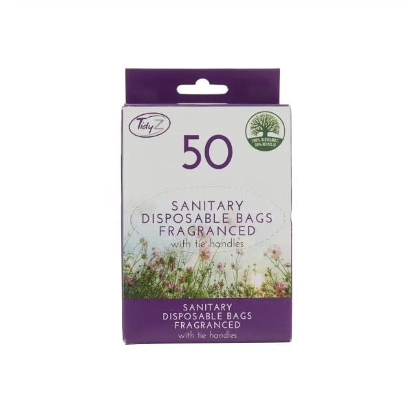 TIDYZ SANITARY BAGS FRAGRANCED 50PK