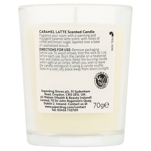 Superdrug Home Caramel Latte Votive Candle 75g