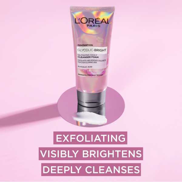 L'oreal Paris Glycolic Bright Daily Cleanser Foam 100Ml