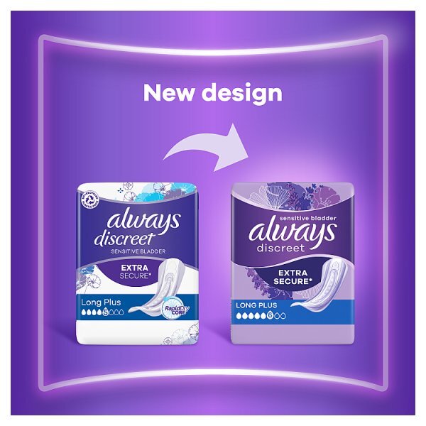 Always Discreet Incontinence Pads+ Long Plus 8
