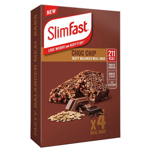 DNR SlimFast Meal Replacement Bar Choc Chip (4 x 60g)