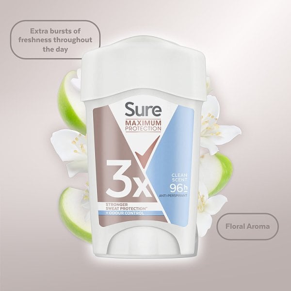 Sure Maximum Protection Clean Scent Anti-Perspirant Cream 45 ml