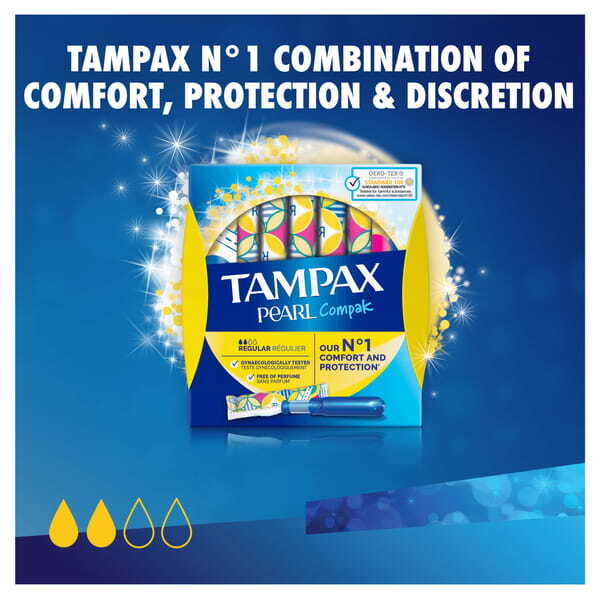 Tampax Compak Pearl Regular Applicator Tampons Single 18PK