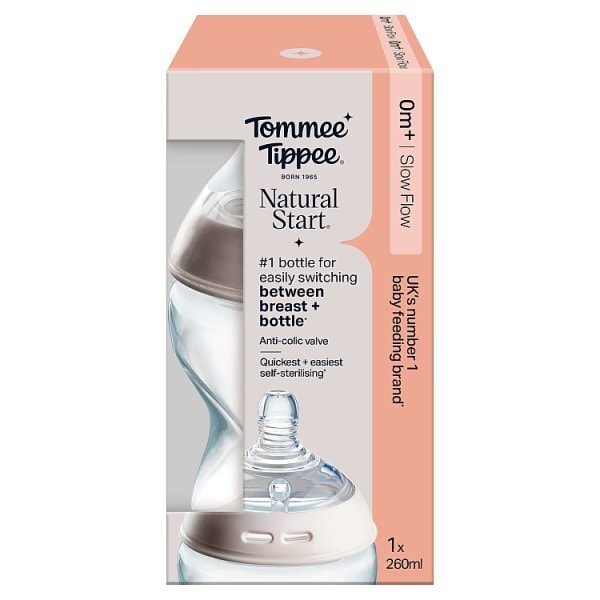 Tommee Tippee Closer To Nature Bottle, 1X 260Ml, Clear