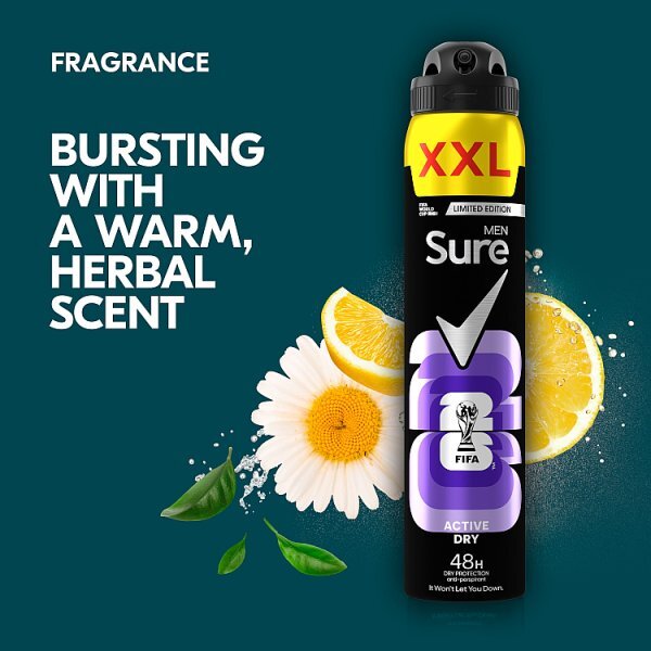Sure Men Active Dry XXL Antiperspirant Aerosol Fifa World cup Limited Edition 300ml