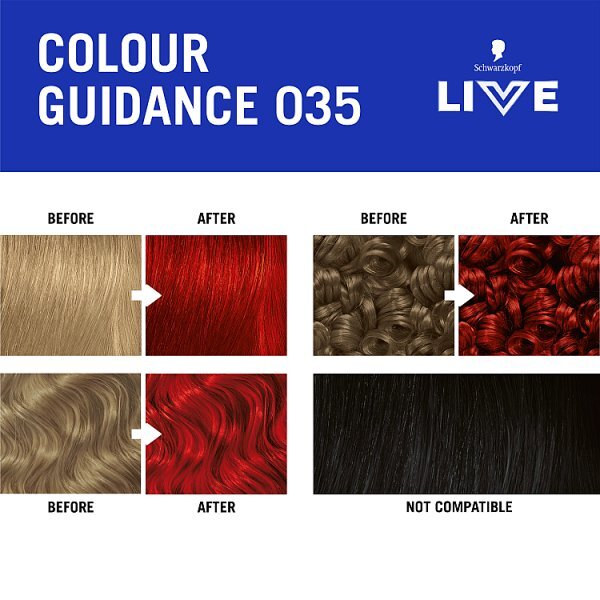Schwarzkopf LIVE 035 Real Red Permanent Hair Dye