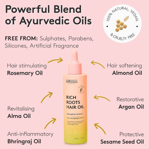 Delhicious Rich Roots Strengthen & Grow Hair Oil 50Ml