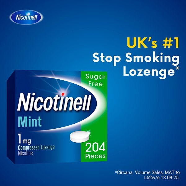 Nicotinell Nicotine Lozenge Stop Smoking Aid, 1 mg, 204 pcs