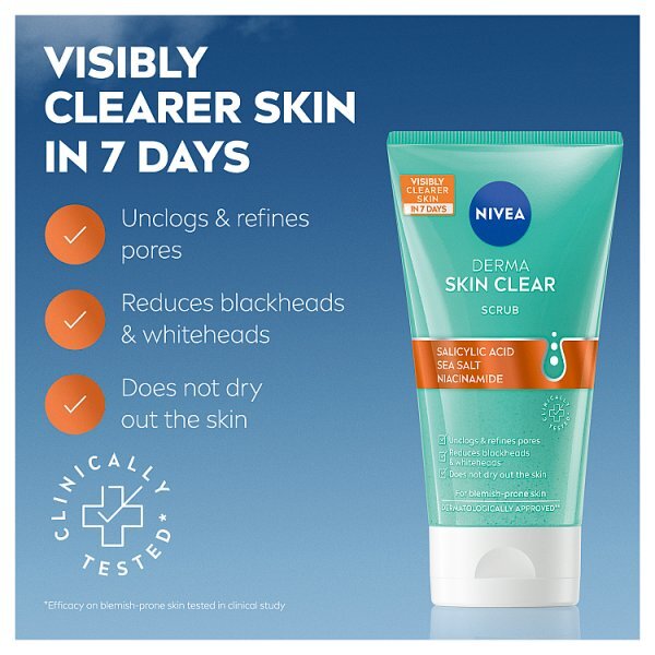 NIVEA Derma Skin Clear Face Scrub with Salicylic Acid 150ml