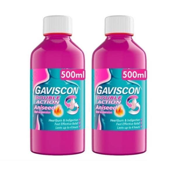 Gaviscon Double Action Liquids Aniseed 500ml X2