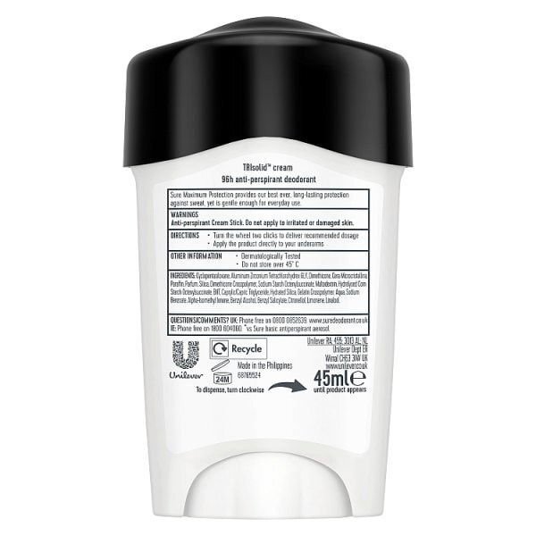 Sure Men Maximum Protection Clean Scent Anti-Perspirant Cream 45 ml