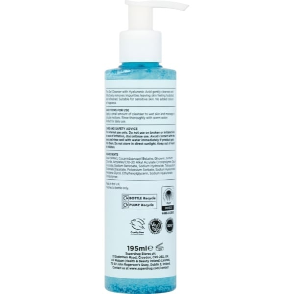 Superdrug Skin Hydrate Gel Cleanser 195ml