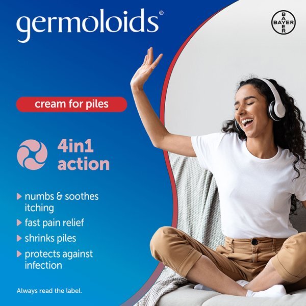 Germoloids Triple Action Haemorrhoids & Piles Cream 25g