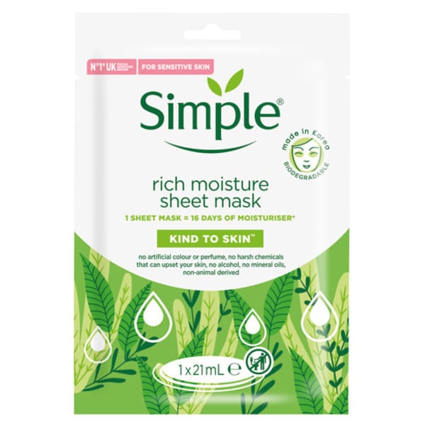 Simple Rich Moisture Sheet Mask 1 Pack