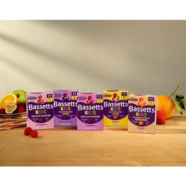 Bassetts Kids Multivitamins 7-11 Omega-3 Tropical 30S
