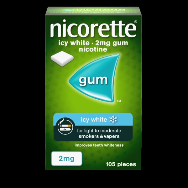 Nicorette Icy White 2mg Nicotine Gum 105s (Stop Smoking)