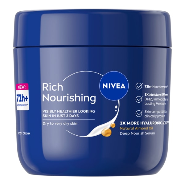 Nivea Rich Nourishing 72H Body Cream Very Dry Skin 400Ml
