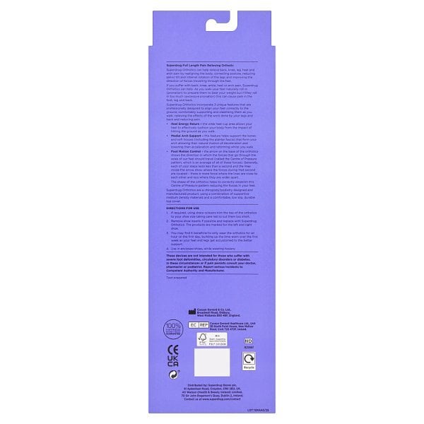 Superdrug Full Length Orthotic Insole Medium (Size 6 to 8)