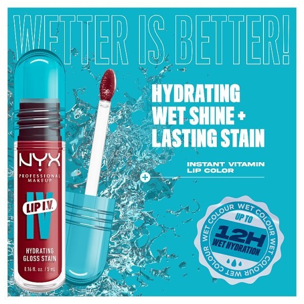 NYX Professional Makeup Lip IV Hydrating Lip Stain Gloss Berry Thirsty