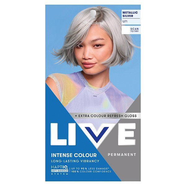 Schwarzkopf LIVE U71 Metallic Silver Permanent Hair Dye