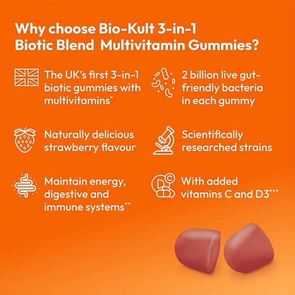 Bio-Kult Strawberry 3In1 Pre/Pro/Post Bioticgummies X30