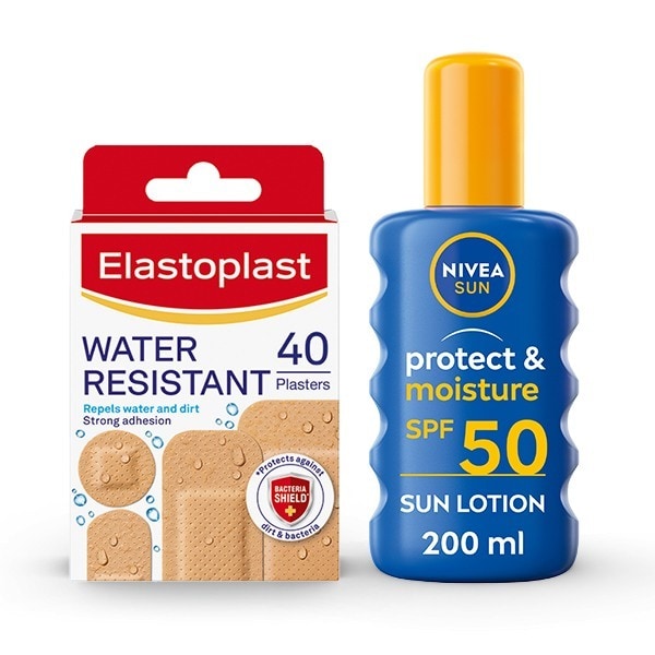 Elastoplast Plasters & Nivea Sun Spray SPF50+ Summer Bundle