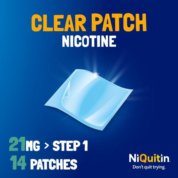 NiQuitin 21mg Step 1- 14 Nicotine Patches- Stop Smoking Aid