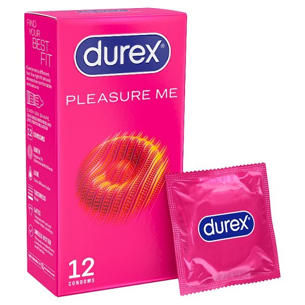 Durex Pleasure Me Ribbed Regular Fit Condoms Pack of 12