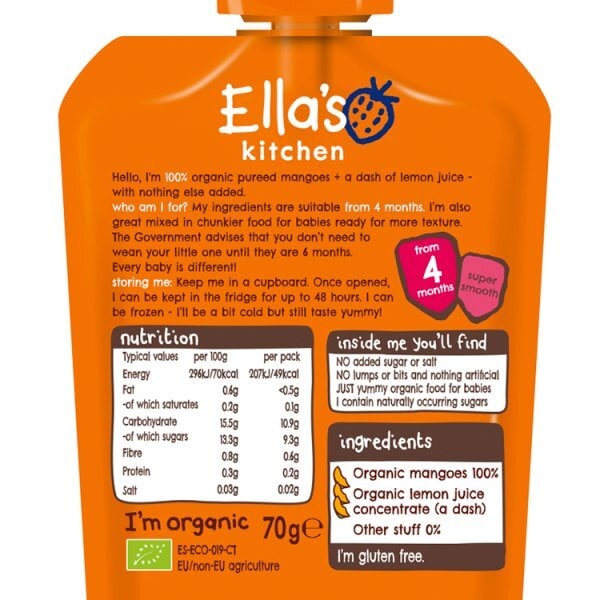 DNR Ella's Kitchen First Tastes  Mangoes 70g