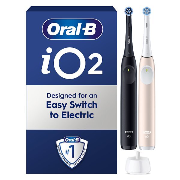 Oral-B iO2 Night Black & Calm Pink Electric Toothbrush Duo