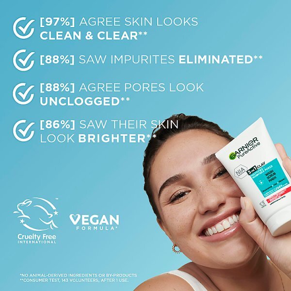 Pure Active 3in1 Clay Mask Scrub Wash Oily Skin 150ml