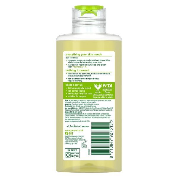 Simple Kind to Skin Hydrating Facial Cleansing Oil 125 ml