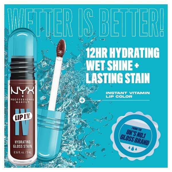NYX Lip IV Hydrating Gloss Stain Lip Gloss Mocha Me Wet 5ml