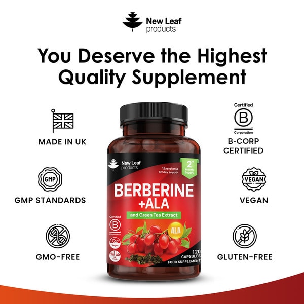 Berberine + Ala Capsules - 120 Capsules + Green Tea Extract