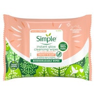 Simple Protect N Glow Biodegradable Wipes Instant Glow X20