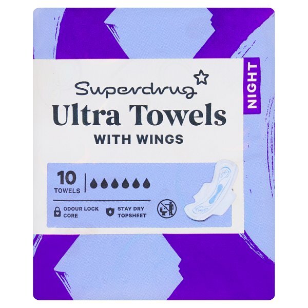Superdrug Night Ultra Towel Wings x10